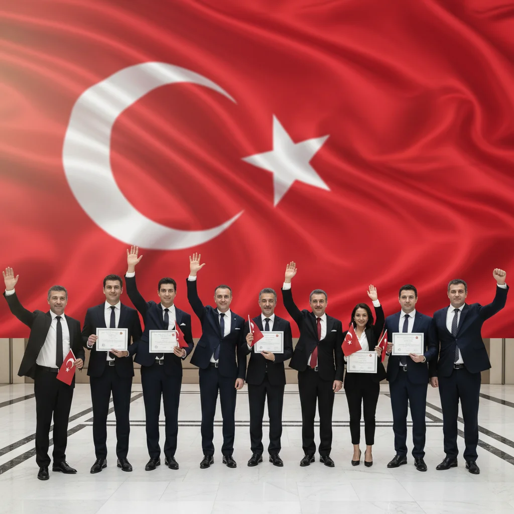 turkish citizenship ceremony flag background