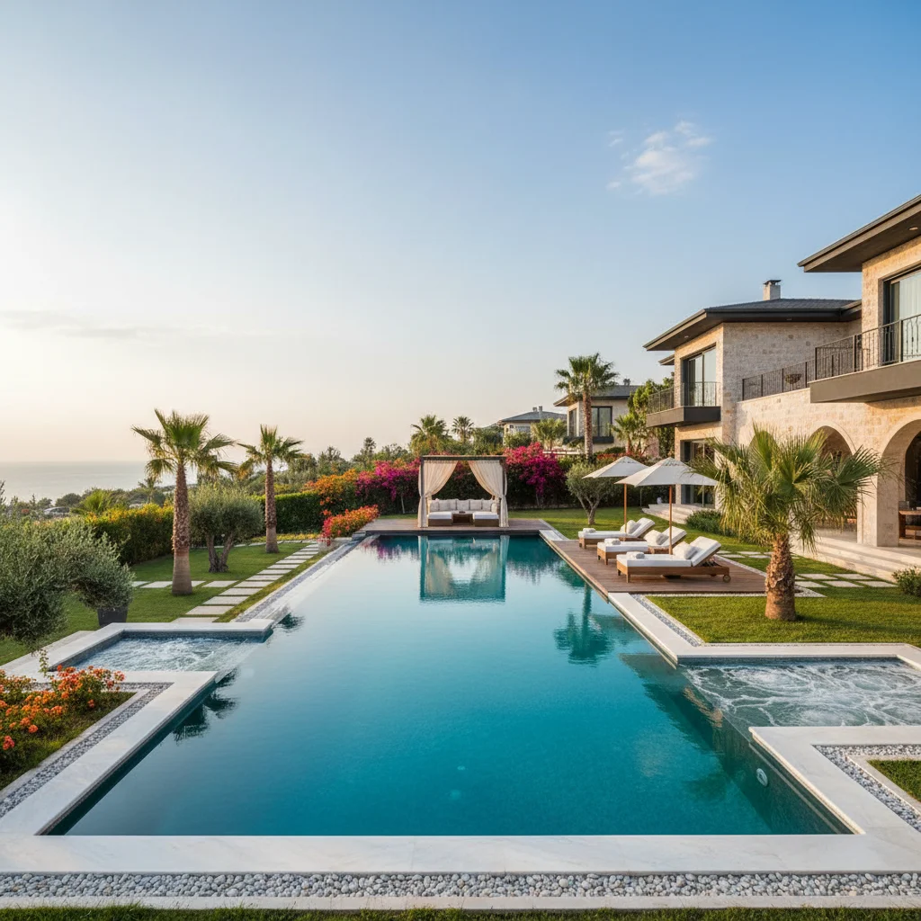 luxury turkish villa pool garden