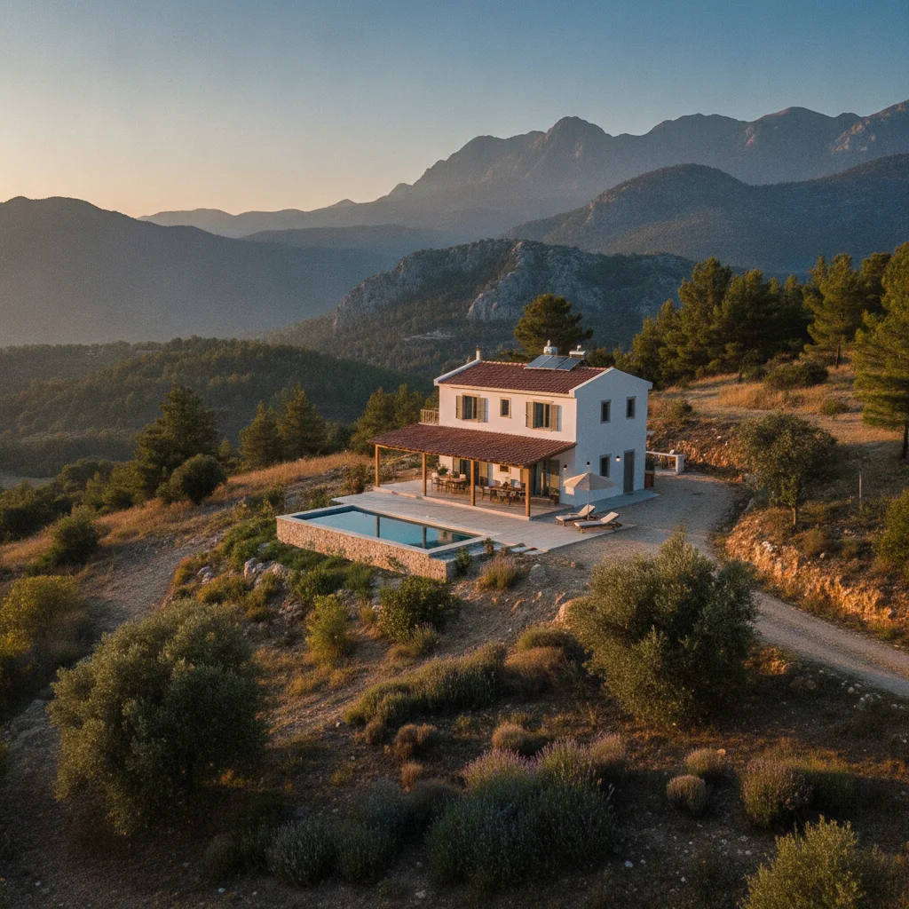 antalya cheap villa mountain view