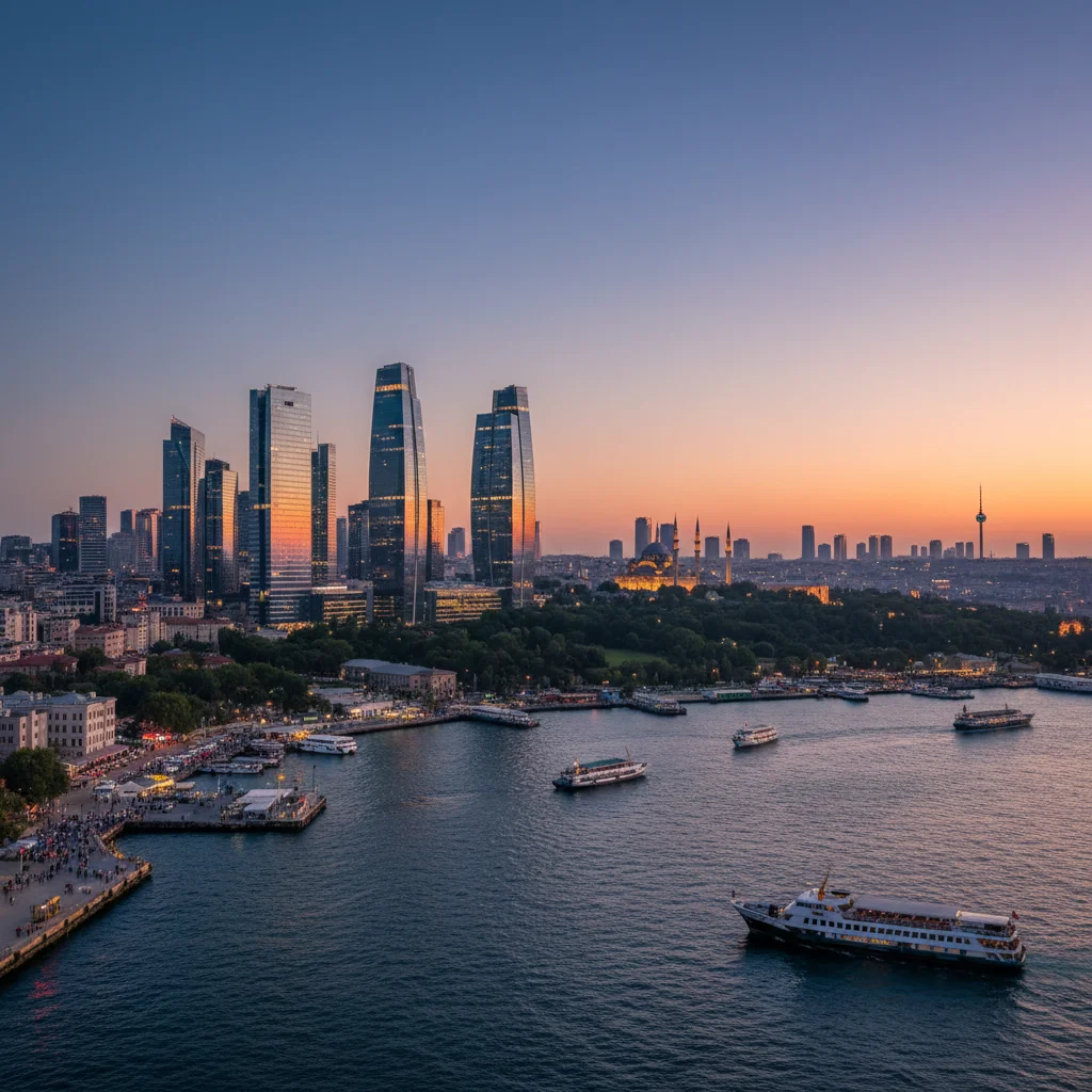 istanbul commercial district beşiktaş skyline