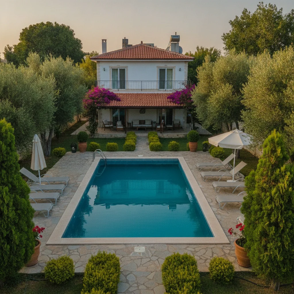 antalya affordable villa pool garden