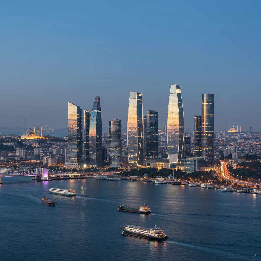 istanbul commercial district skyline