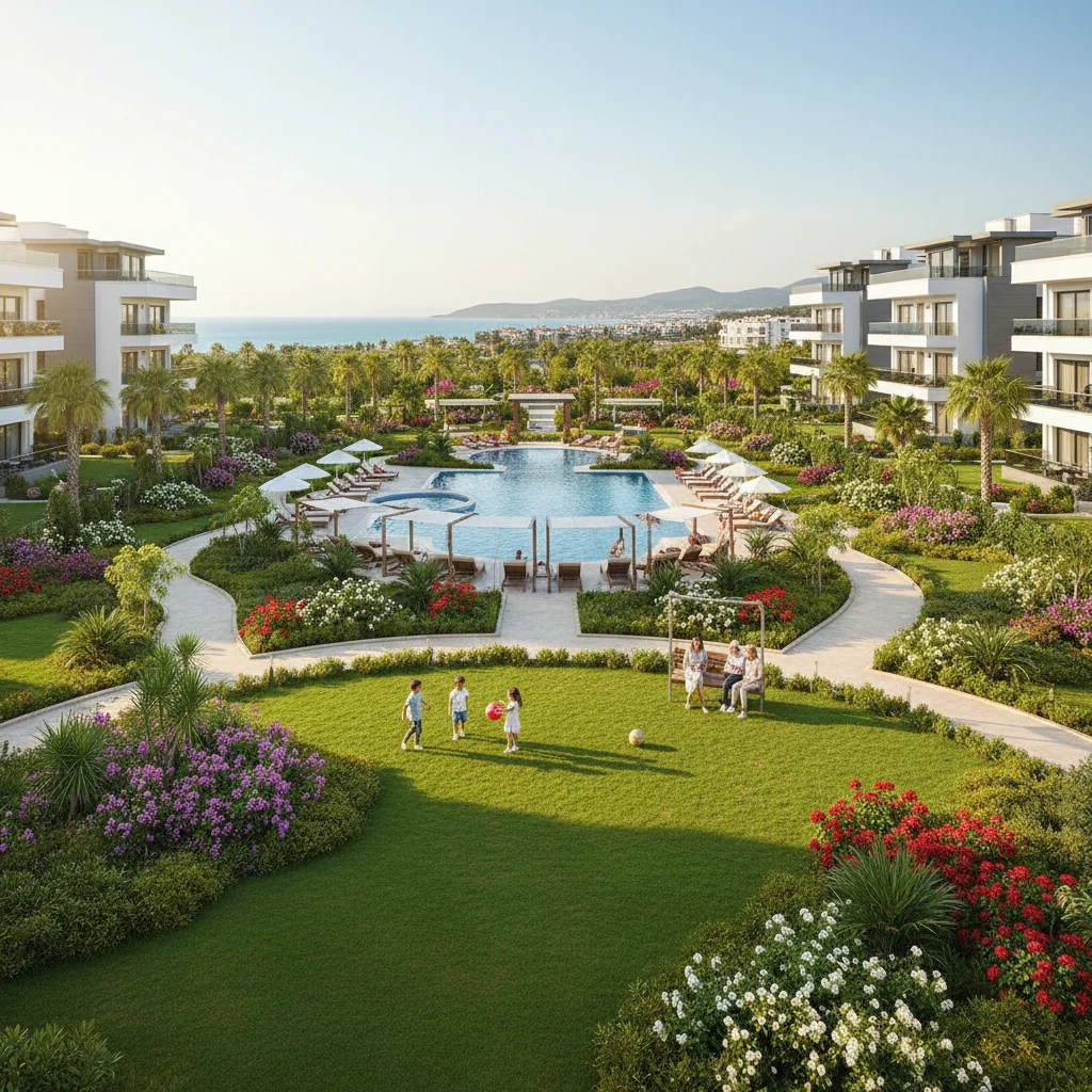 antalya luxury residential complex family garden