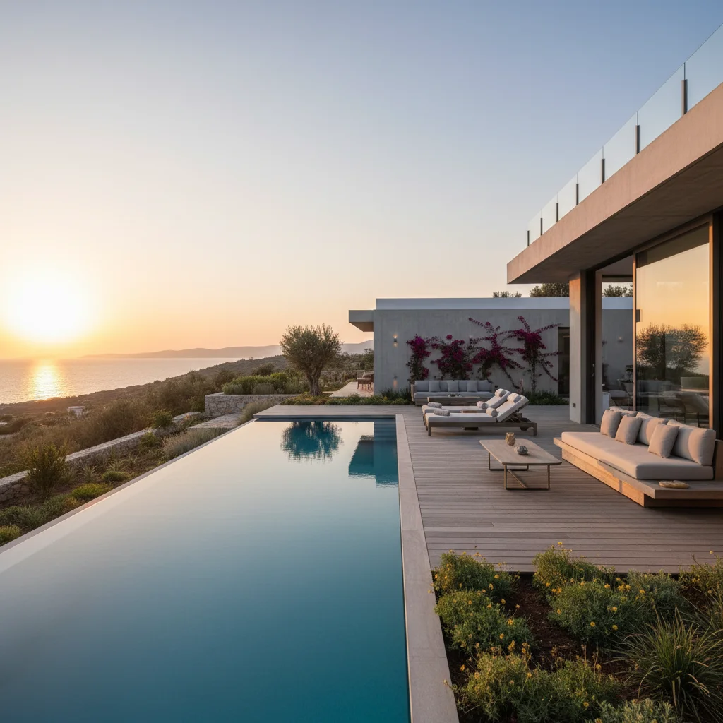modern private pool villa bodrum