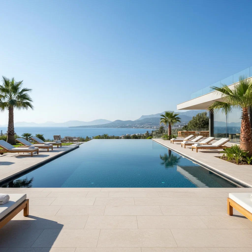 modern private villa swimming pool antalya