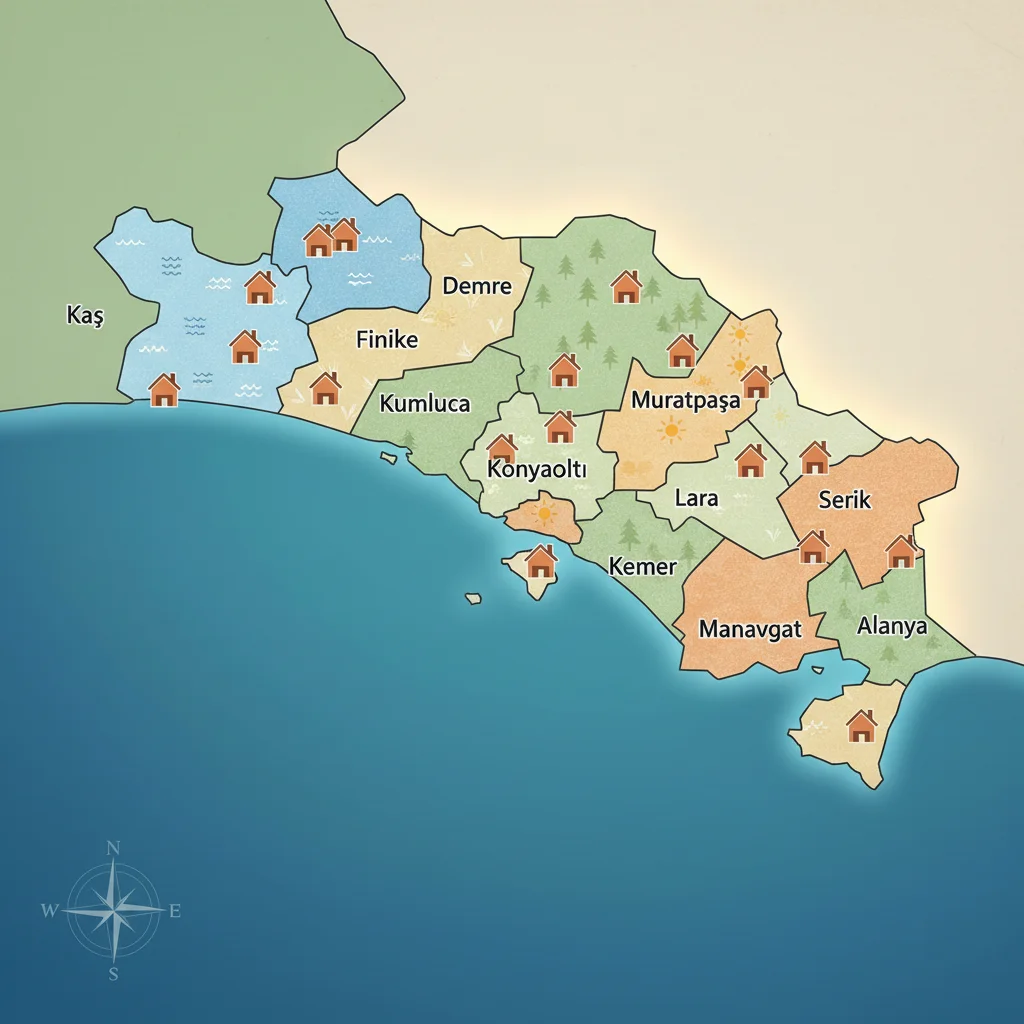 antalya coastal districts property map