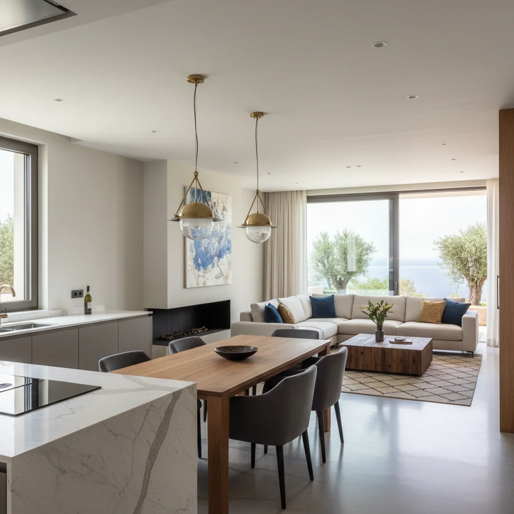 turkish villa interior modern kitchen living room