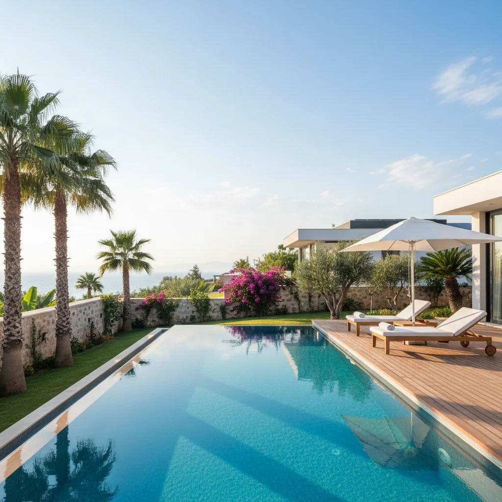 antalya private villa garden swimming pool