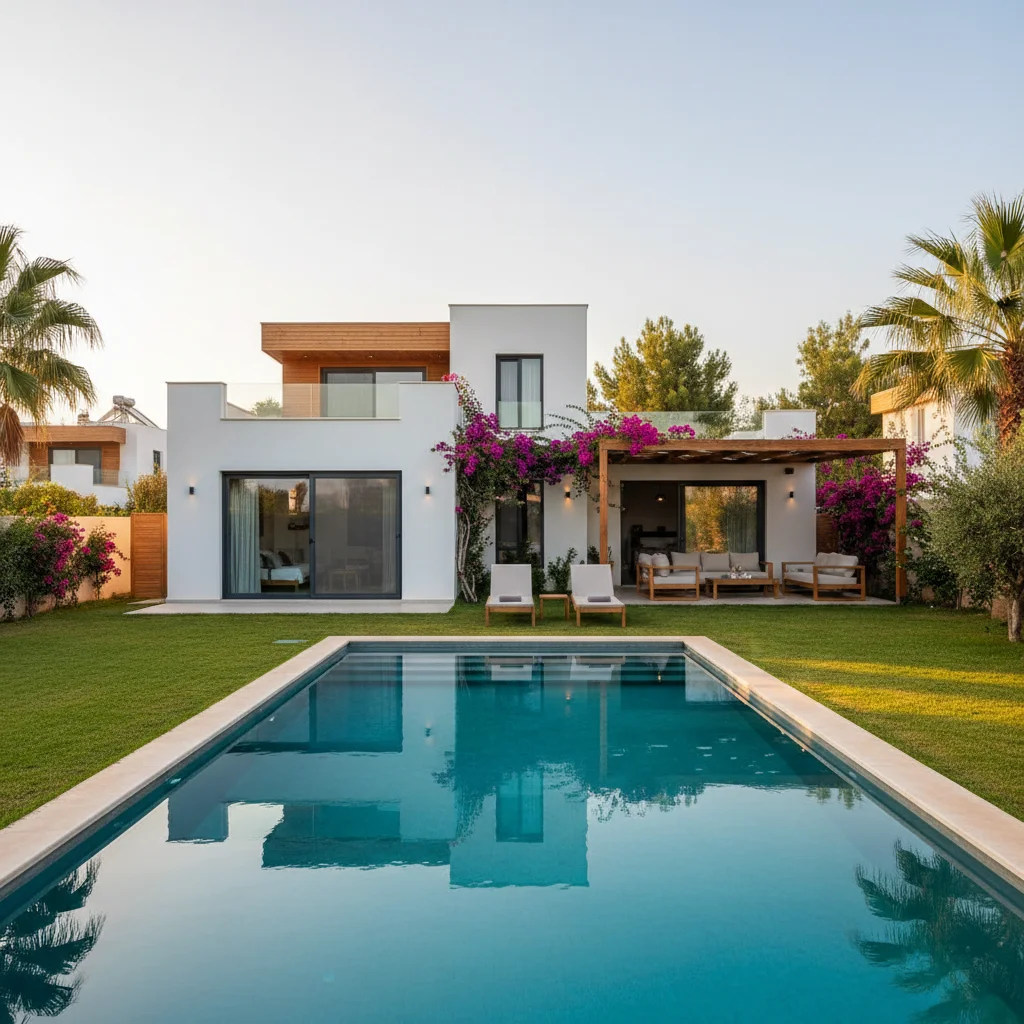 turkey affordable villa exterior pool garden